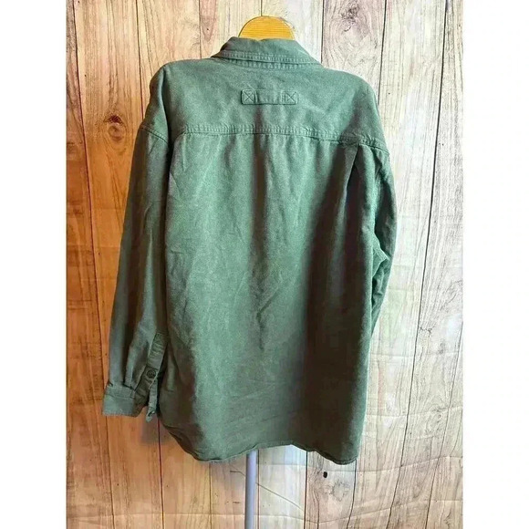 Duluth Trading Co Army Green Flannel Button-Down Shirt Men's Size XL - Picture 3 of 6